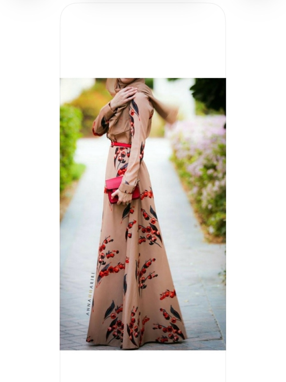 Annah Hariri autumn cherry modest demure maxi dress size 6